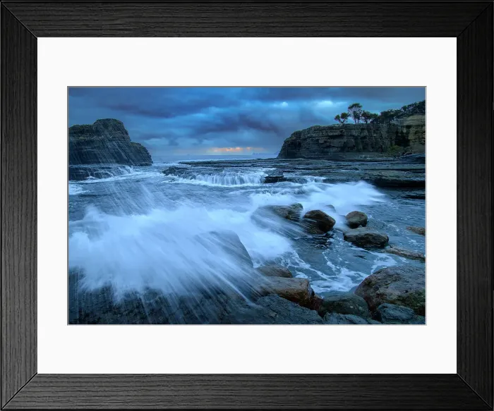 Framed Print : Australia, Tasmania, Eaglehawk Neck, Forestier Peninsula, Tessellated Pavement, aproaching storm Framed Print : Australia, Tasmania, Eaglehawk Neck, Forestier Peninsula, Tessellated Pavement, aproaching storm