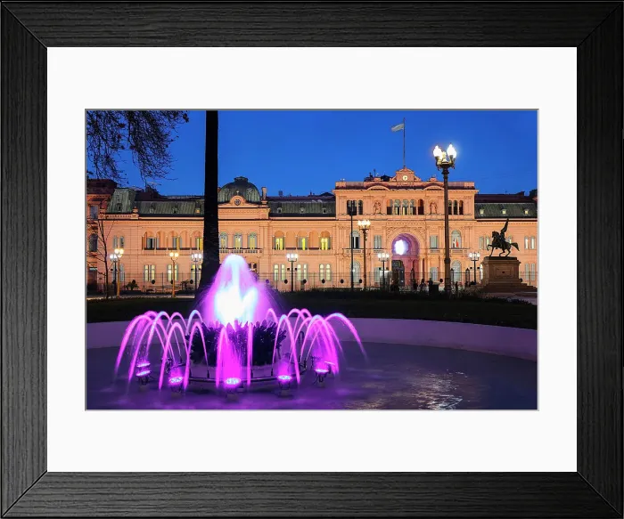 Framed Print : The Casa Rosada main facade seen from Plaza de Mayo at twilight, Buenos Aires, Argentina Framed Print : The Casa Rosada main facade seen from Plaza de Mayo at twilight, Buenos Aires, Argentina