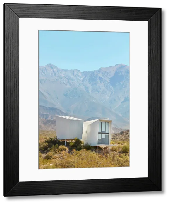 Framed Print : Modern architecture huts along the Camino de Las Carreras road (Route 89), Potrerillos, Lujan de Cuyo, Mendoza, Argentina Framed Print : Modern architecture huts along the Camino de Las Carreras road (Route 89), Potrerillos, Lujan de Cuyo, Mendoza, Argentina