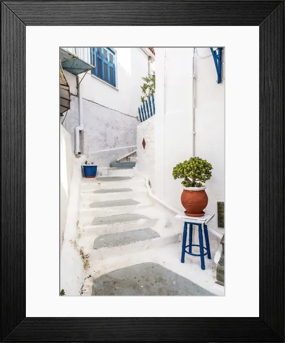 Framed Print : Steps in a small alley, Poros Island, Saronic Islands, Greece Framed Print : Steps in a small alley, Poros Island, Saronic Islands, Greece