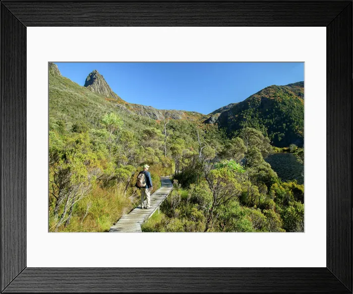 Framed Print : Australia, Tasmania, Cradle Mountain, Lake St Clair National Park, Dove lake, Dove lake circuit trail Framed Print : Australia, Tasmania, Cradle Mountain, Lake St Clair National Park, Dove lake, Dove lake circuit trail