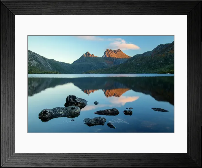 Framed Print : Australia, Tasmania, Cradle Mountain, Lake St Clair National Park, Dove lake Framed Print : Australia, Tasmania, Cradle Mountain, Lake St Clair National Park, Dove lake