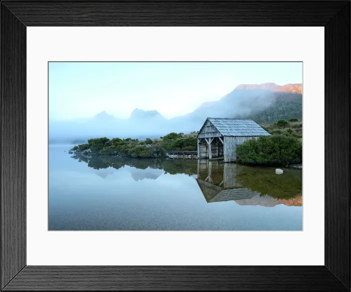 Framed Print : Australia, Tasmania, Cradle Mountain, Lake St Clair National Park, Dove lake