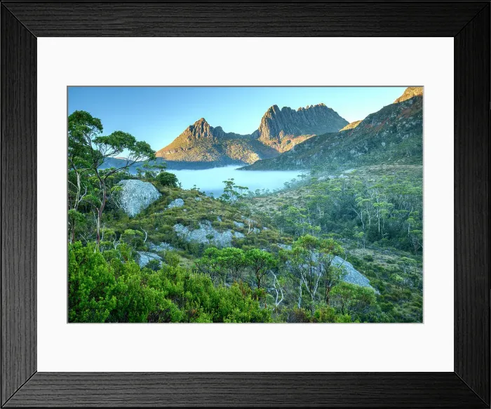 Framed Print : Australia, Tasmania, Cradle Mountain, Lake St Clair National Park, Dove lake