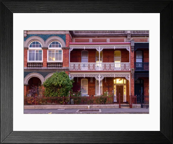 Framed Print : Australia, Tasmania, Launceston, row houses Framed Print : Australia, Tasmania, Launceston, row houses