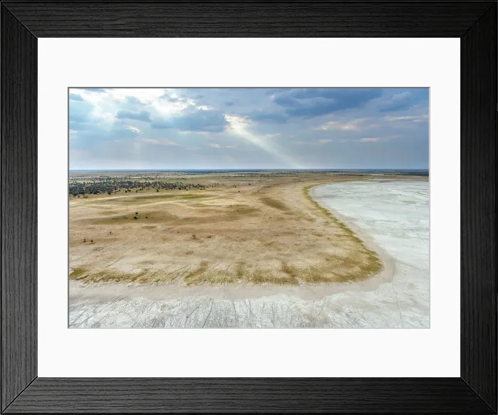 Framed Print : Aerial view of Salt Pans, Makgadikgadi Salt Pans, Botswana Framed Print : Aerial view of Salt Pans, Makgadikgadi Salt Pans, Botswana
