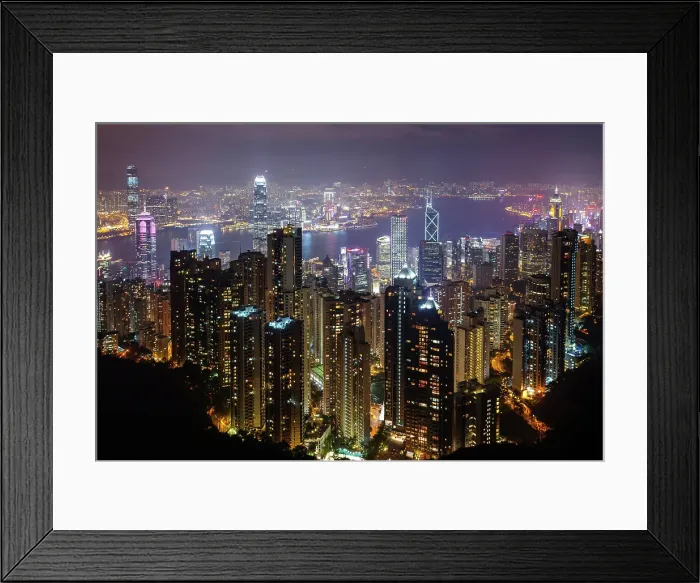 Framed Print : Skyline of Hong Kong Island and Kowloon from Victoria Peak, Hong Kong Island, Hong Kong Framed Print : Skyline of Hong Kong Island and Kowloon from Victoria Peak, Hong Kong Island, Hong Kong