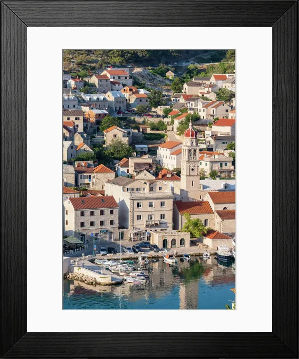 Framed Print : Pucisca on the island of Brac, Damatia, Adriatic Coast, Croatia