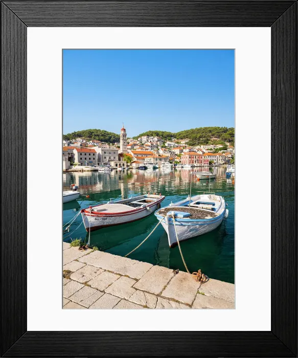 Framed Print : Pucisca on the island of Brac, Damatia, Adriatic Coast, Croatia