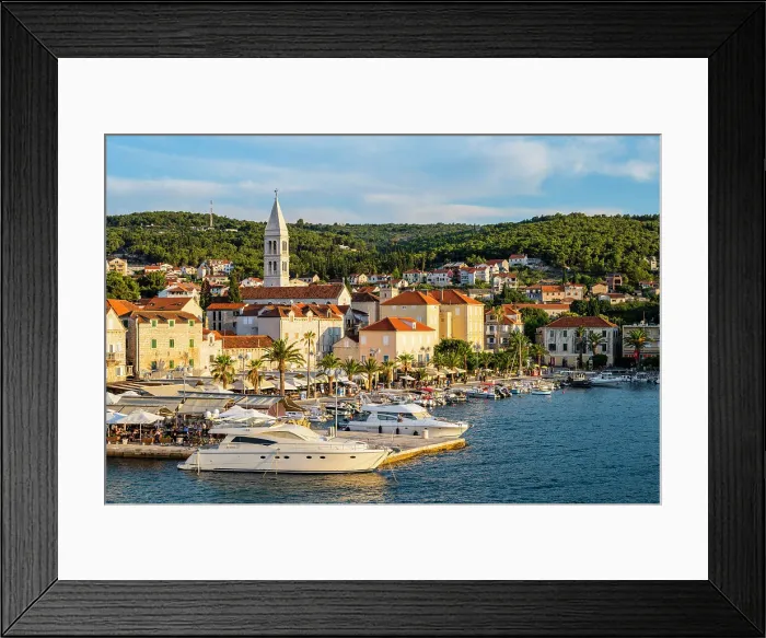 Framed Print : Supetar on the northern part of the Dalmatian island of Brac, Damatia, Adriatic Coast, Croatia