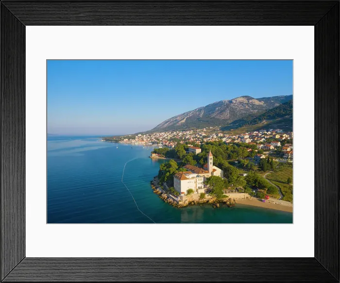 Framed Print : Plaza Kotlina, Bol, Brac, Damatia, Adriatic Coast, Croatia