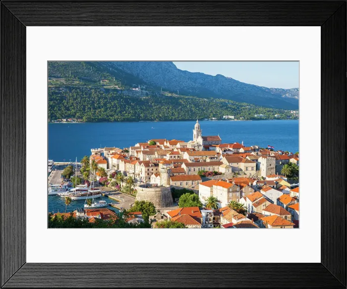 Framed Print : Korcula Old Town. Korcula, Dalmatia, Croatia