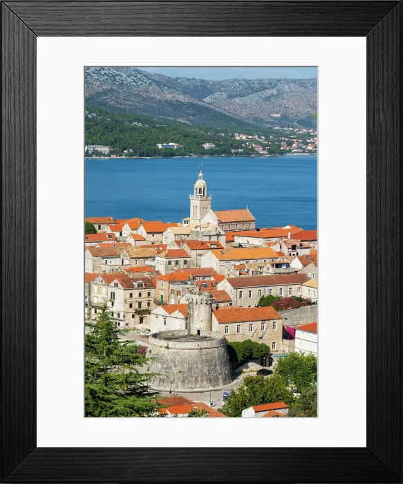 Framed Print : Korcula Old Town. Korcula, Dalmatia, Croatia Framed Print : Korcula Old Town. Korcula, Dalmatia, Croatia