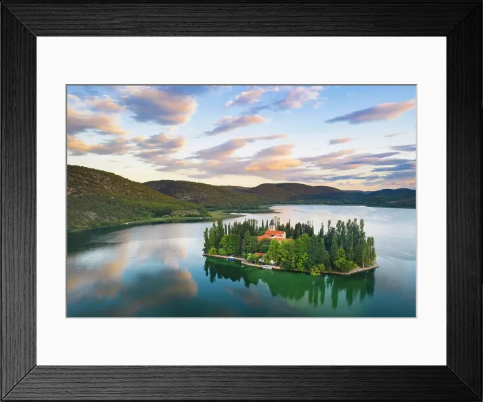 Framed Print : Visovac Monastery, part of the Franciscan Province of the Most Holy Redeemer based in Split, is a Catholic monastery on the island of Visovac in the Krka National Park, Croatia Framed Print : Visovac Monastery, part of the Franciscan Province of the Most Holy Redeemer based in Split, is a Catholic monastery on the island of Visovac in the Krka National Park, Croatia