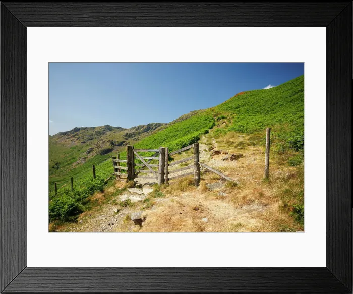 Framed Print : Gate on the scenic path to Hellvelyn, the Lake District, England Framed Print : Gate on the scenic path to Hellvelyn, the Lake District, England