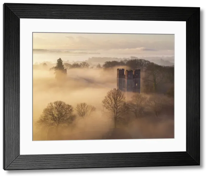 Framed Print : Morning mist surrounds The Belvedere at dawn on a winter morning, Powderham, Devon, England. Winter (March) 2024 Framed Print : Morning mist surrounds The Belvedere at dawn on a winter morning, Powderham, Devon, England. Winter (March) 2024