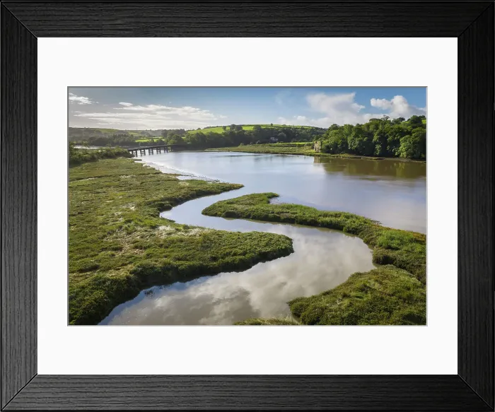 Framed Print : Iron Bridge on the Torridge Estuary near Bideford, Devon, England. Autumn (September) 2021