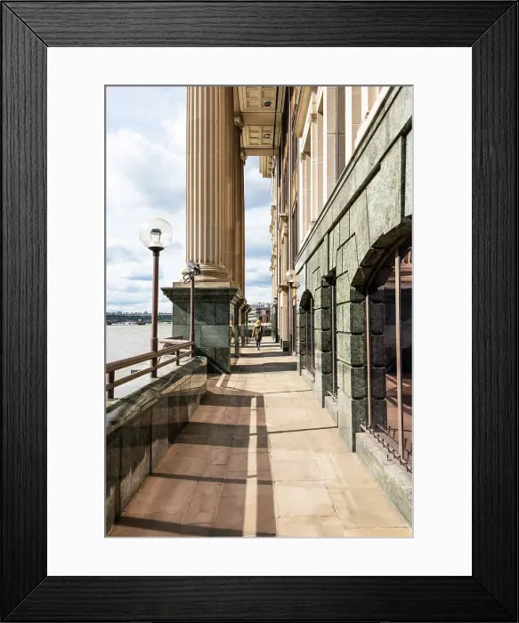 Framed Print : Walking along the North Bank of River Thames, London, England