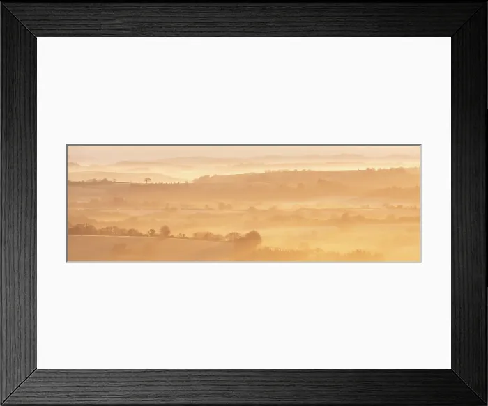 Framed Print : Mist covered rolling countryside at dawn, Dartmoor, Devon, England. Winter (March) 2016 Framed Print : Mist covered rolling countryside at dawn, Dartmoor, Devon, England. Winter (March) 2016