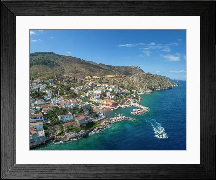 Framed Print : Kaminia Port near Hydra Town, Hydra (Ydra), Saronic Islands, Greece Framed Print : Kaminia Port near Hydra Town, Hydra (Ydra), Saronic Islands, Greece