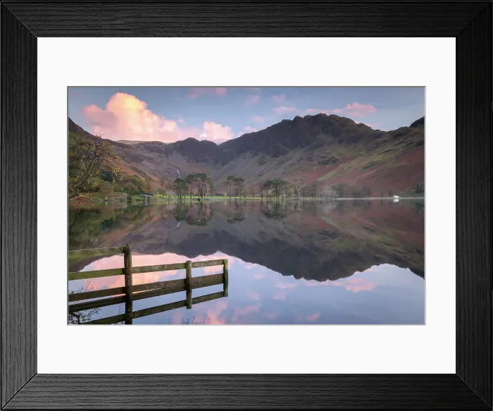 Framed Print : Perfectly still Lake Buttermere at sunset, Lake District National Park, Cumbria, England. Autumn (October) 2018 Framed Print : Perfectly still Lake Buttermere at sunset, Lake District National Park, Cumbria, England. Autumn (October) 2018