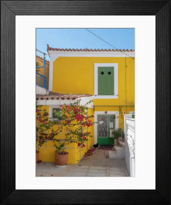 Framed Print : Yellow house, Poros Island, Saronic Islands, Greece Framed Print : Yellow house, Poros Island, Saronic Islands, Greece