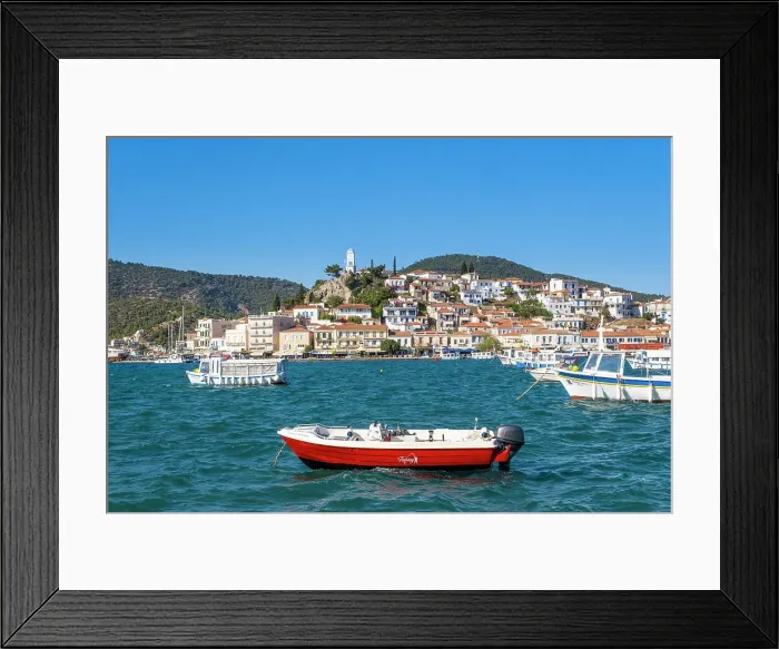 Framed Print : Poros Island from Galatas, Saronic Islands, Greece Framed Print : Poros Island from Galatas, Saronic Islands, Greece