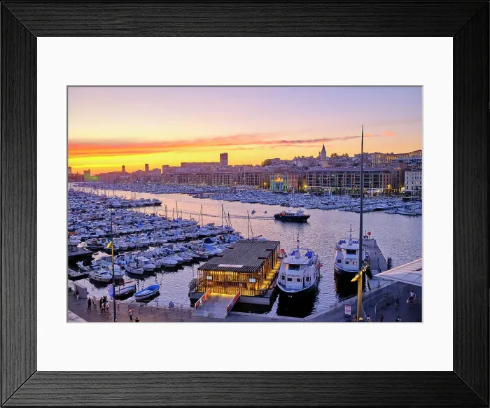 Framed Print : The Old Port (Vieux Port) of Marseille at dusk. The city center of Marseille, Provence-Alpes-Cote d'Azur. France Framed Print : The Old Port (Vieux Port) of Marseille at dusk. The city center of Marseille, Provence-Alpes-Cote d'Azur. France