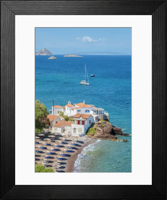 Framed Print : Vlichos beach, Hydra Town, Hydra (Ydra), Saronic Islands, Greece Framed Print : Vlichos beach, Hydra Town, Hydra (Ydra), Saronic Islands, Greece