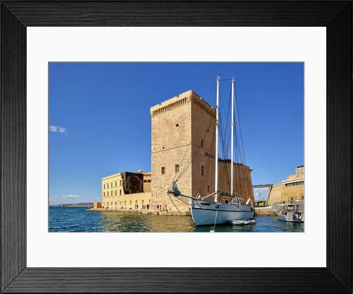 Framed Print : Fort Saint-Jean is a fortification in Marseille, built in 1660 by Louis XIV at the entrance to the Old Port (Vieux Port). France Framed Print : Fort Saint-Jean is a fortification in Marseille, built in 1660 by Louis XIV at the entrance to the Old Port (Vieux Port). France