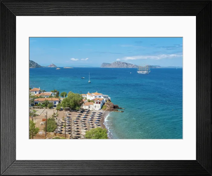 Framed Print : Vlichos beach, Hydra Town, Hydra (Ydra), Saronic Islands, Greece Framed Print : Vlichos beach, Hydra Town, Hydra (Ydra), Saronic Islands, Greece