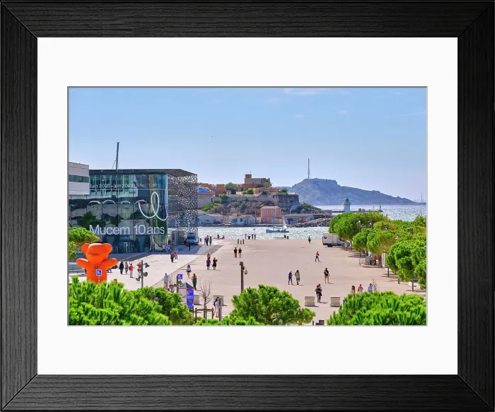 Framed Print : The Mucem, the Mediterranean Sea and Frioul islands. Marseille, France Framed Print : The Mucem, the Mediterranean Sea and Frioul islands. Marseille, France