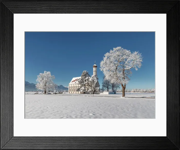 Framed Print : Pilgrimage Church of St. Coloman near Schwangau, Swabia, Bavarian Alps, Bavaria, Germany