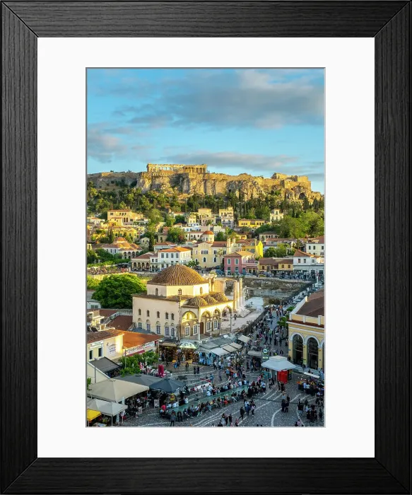 Framed Print : Monastiraki Square with the Acroplois and Parthenon behind, Athens, Greece Framed Print : Monastiraki Square with the Acroplois and Parthenon behind, Athens, Greece