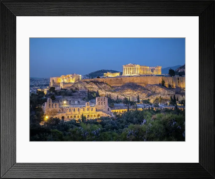Framed Print : Parthenon temple on the Acropolis from Philoppapos hill, Athens, Greece Framed Print : Parthenon temple on the Acropolis from Philoppapos hill, Athens, Greece