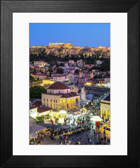 Framed Print : Monastiraki Square with the Acroplois and Parthenon behind, Athens, Greece