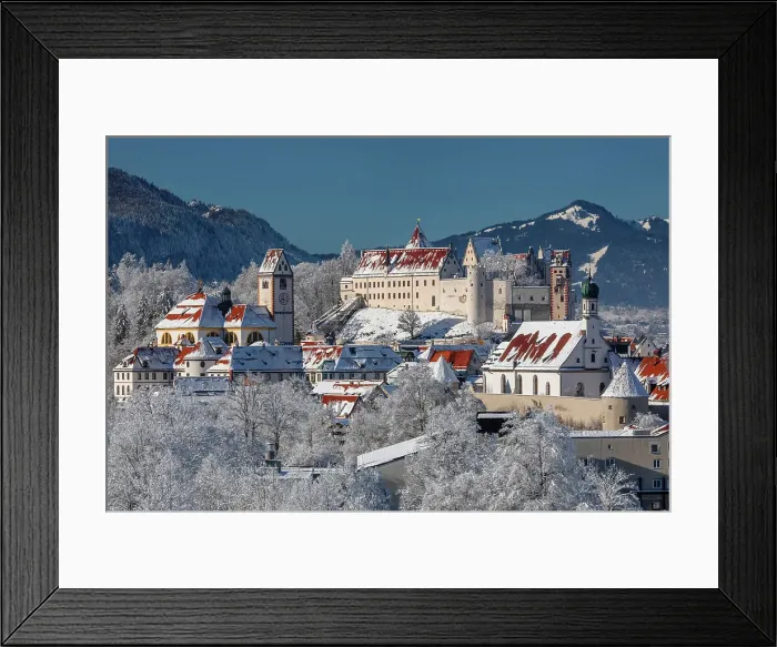 Framed Print : St. Mang Monastery and High Castle, Fussen, Swabia, Bavarian Alps, Bavaria, Germany Framed Print : St. Mang Monastery and High Castle, Fussen, Swabia, Bavarian Alps, Bavaria, Germany