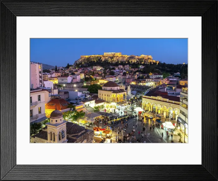 Framed Print : Monastiraki Square with the Acroplois and Parthenon behind, Athens, Greece Framed Print : Monastiraki Square with the Acroplois and Parthenon behind, Athens, Greece