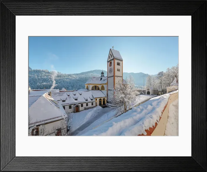 Framed Print : St. Mang Monastery, Fussen, Swabia, Bavarian Alps, Bavaria, Germany Framed Print : St. Mang Monastery, Fussen, Swabia, Bavarian Alps, Bavaria, Germany