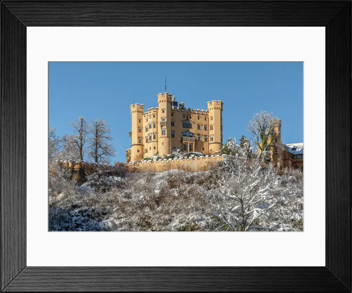 Framed Print : Hohenschwangau Castle, Schwangau, Fussen, Swabia, Bavarian Alps, Bavaria, Germany