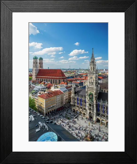 Framed Print : Marienplatz and Frauenkirche church, Munich, Bavaria, Germany