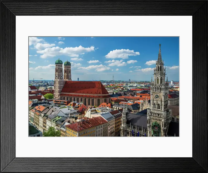 Framed Print : Frauenkirche church and New City Hall, Munich, Bavaria, Germany Framed Print : Frauenkirche church and New City Hall, Munich, Bavaria, Germany
