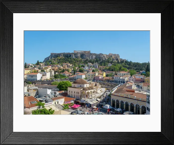 Framed Print : Monastiraki Square with the Acroplois and Parthenon behind, Athens, Greece Framed Print : Monastiraki Square with the Acroplois and Parthenon behind, Athens, Greece