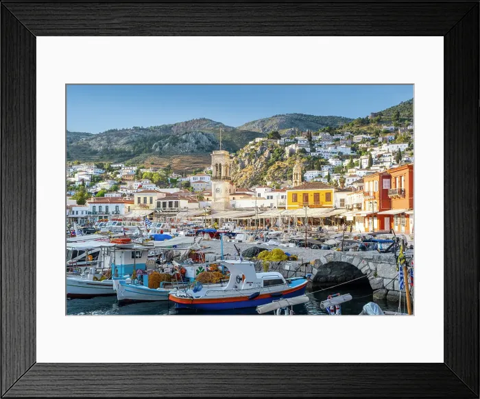 Framed Print : Harbour of Hydra Town, Hydra (Ydra), Saronic Islands, Greece Framed Print : Harbour of Hydra Town, Hydra (Ydra), Saronic Islands, Greece