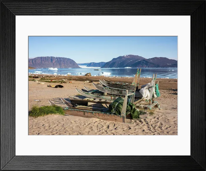 Framed Print : Sledges and dogs on the beach. Siorapaluk or Hiurapaluk is a settlement in the Qaanaaq area of the Avannaata municipality in northern Greenland Framed Print : Sledges and dogs on the beach. Siorapaluk or Hiurapaluk is a settlement in the Qaanaaq area of the Avannaata municipality in northern Greenland