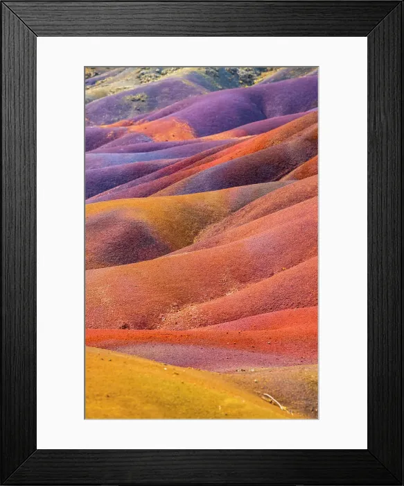 Framed Print : Chamarel Seven Colored Earth Geopark, Black River (Riviere Noire), Mauritius Framed Print : Chamarel Seven Colored Earth Geopark, Black River (Riviere Noire), Mauritius