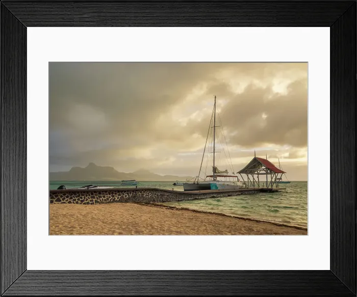 Framed Print : Sunrise over Preskil Island jetty near Pointe Jerome in Mahebourg, Mauritius, East Africa. Summer (June) 2024 Framed Print : Sunrise over Preskil Island jetty near Pointe Jerome in Mahebourg, Mauritius, East Africa. Summer (June) 2024