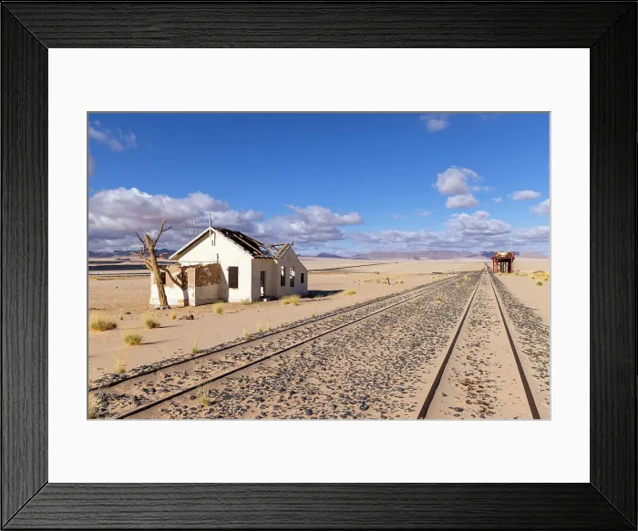 Framed Print : An abandoned train station, Luderitz, Namib, Namibia, Africa Framed Print : An abandoned train station, Luderitz, Namib, Namibia, Africa