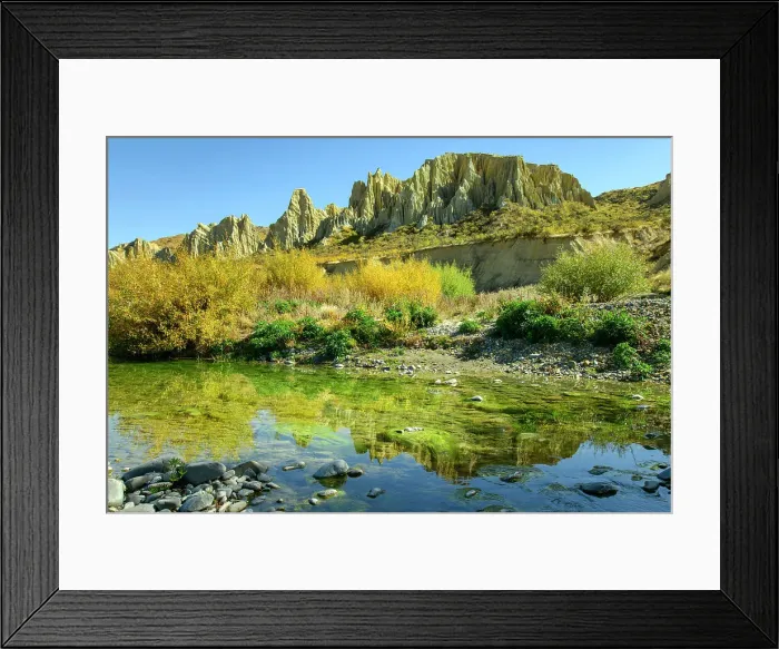 Framed Print : New Zealand, South Island, Canterbury, Omarama, Clay Clifs Framed Print : New Zealand, South Island, Canterbury, Omarama, Clay Clifs