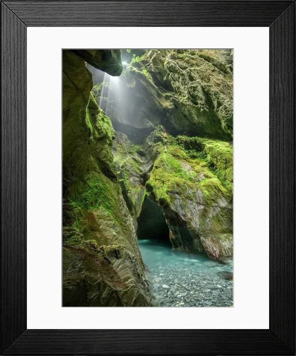 Framed Print : New Zealand, South Island, West Coast, Haast, slot canyon Framed Print : New Zealand, South Island, West Coast, Haast, slot canyon